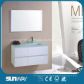 Горячая продажа мебели для ванной комнаты MDF с стеклянной раковиной (SW-MF1201)